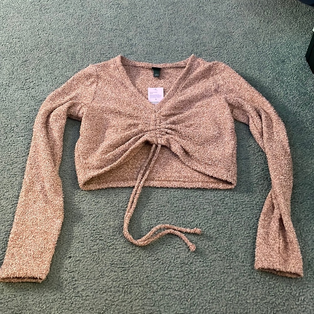 Wild Fable teddy cropped scrunch top